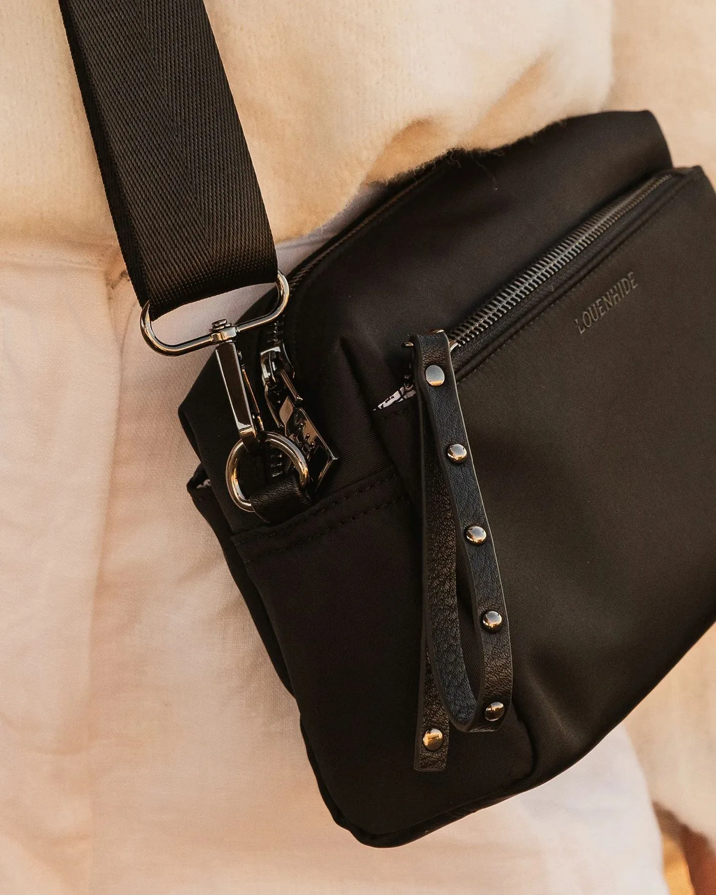 LOUENHIDE Rowie Nylon Crossbody Bag - Black