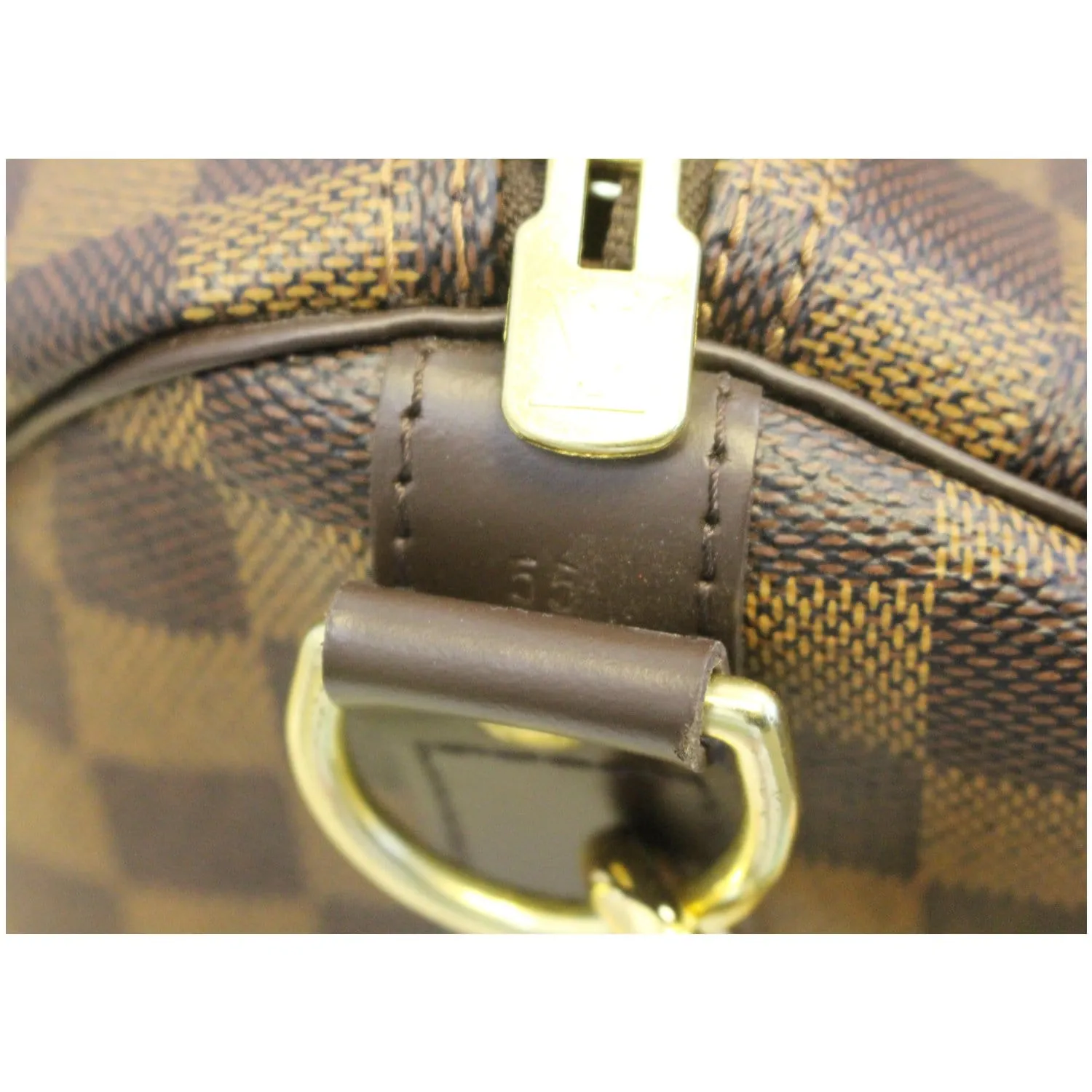 LOUIS VUITTON Keepall 55 Bandouliere Damier Ebene Travel Bag Brown