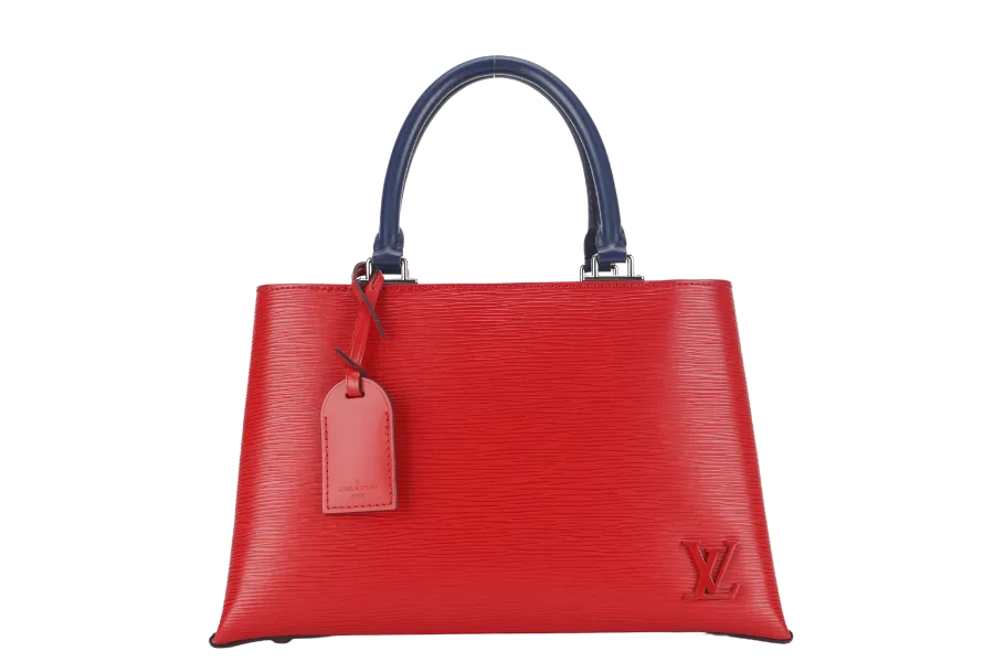 LOUIS VUITTON KLEBER PM RED EPI LEATHER SILVER HARDWARE WITH STRAPS AND DUST COVER