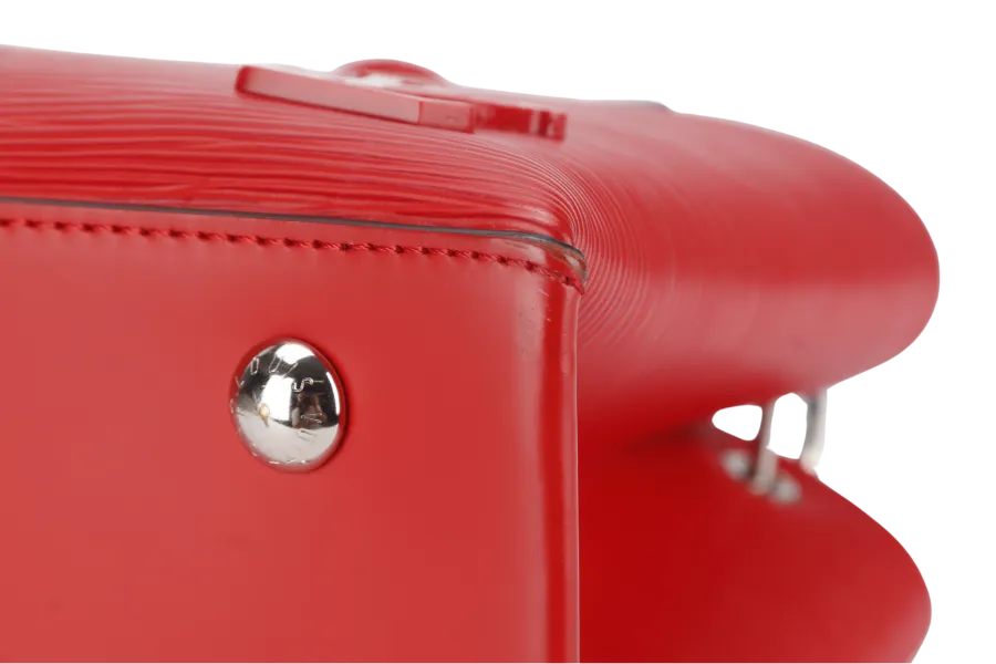 LOUIS VUITTON KLEBER PM RED EPI LEATHER SILVER HARDWARE WITH STRAPS AND DUST COVER