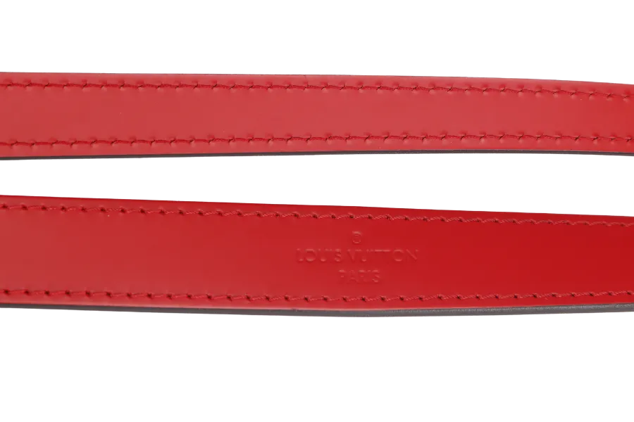 LOUIS VUITTON KLEBER PM RED EPI LEATHER SILVER HARDWARE WITH STRAPS AND DUST COVER