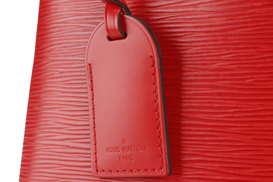 LOUIS VUITTON KLEBER PM RED EPI LEATHER SILVER HARDWARE WITH STRAPS AND DUST COVER