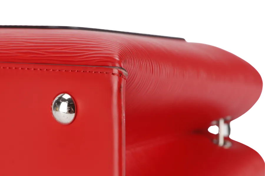 LOUIS VUITTON KLEBER PM RED EPI LEATHER SILVER HARDWARE WITH STRAPS AND DUST COVER
