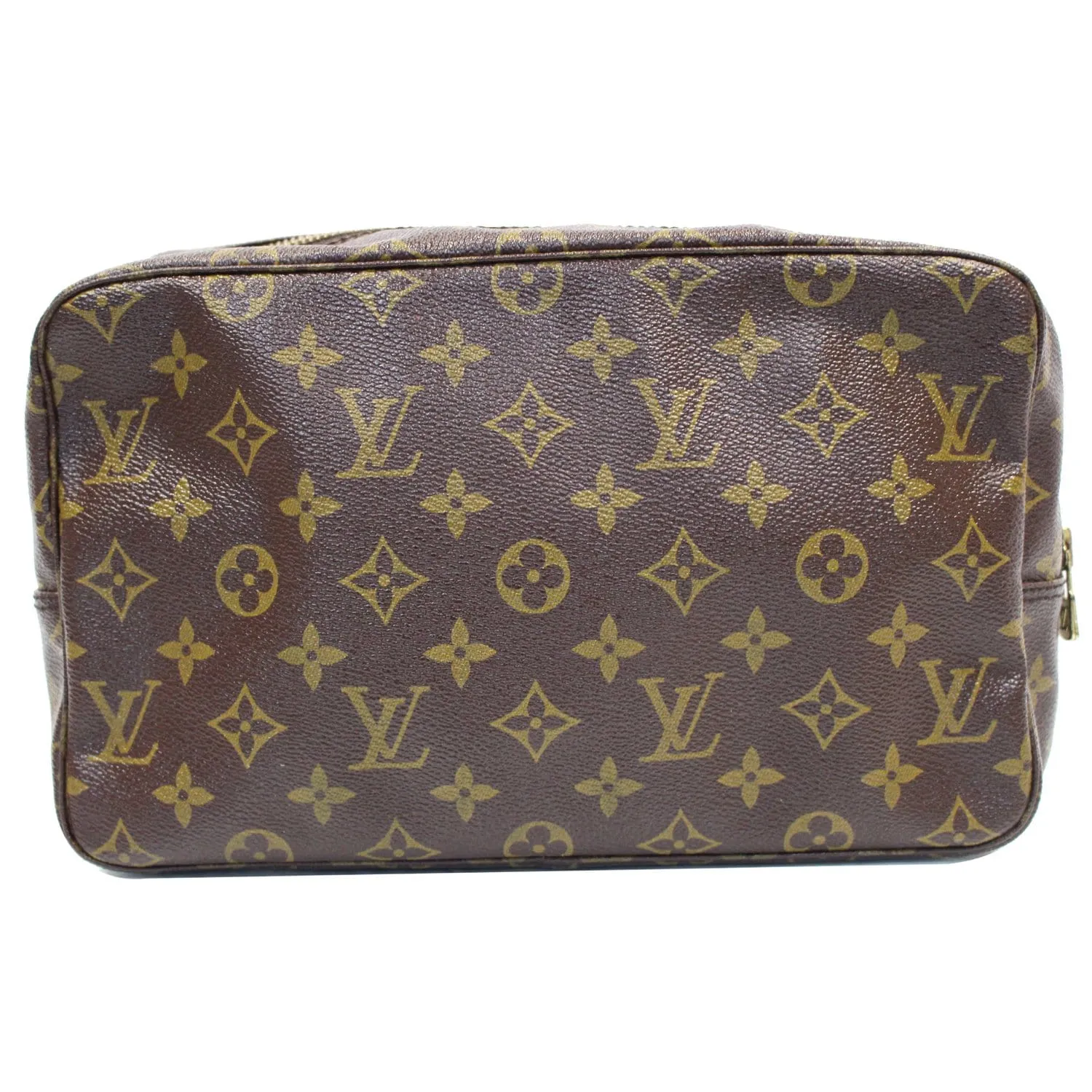 LOUIS VUITTON Trousse Toilette 28 Monogram Canvas Cosmetic Pouch Brown