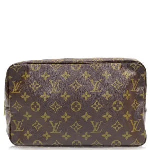 LOUIS VUITTON Trousse Toilette 28 Monogram Canvas Cosmetic Pouch Brown