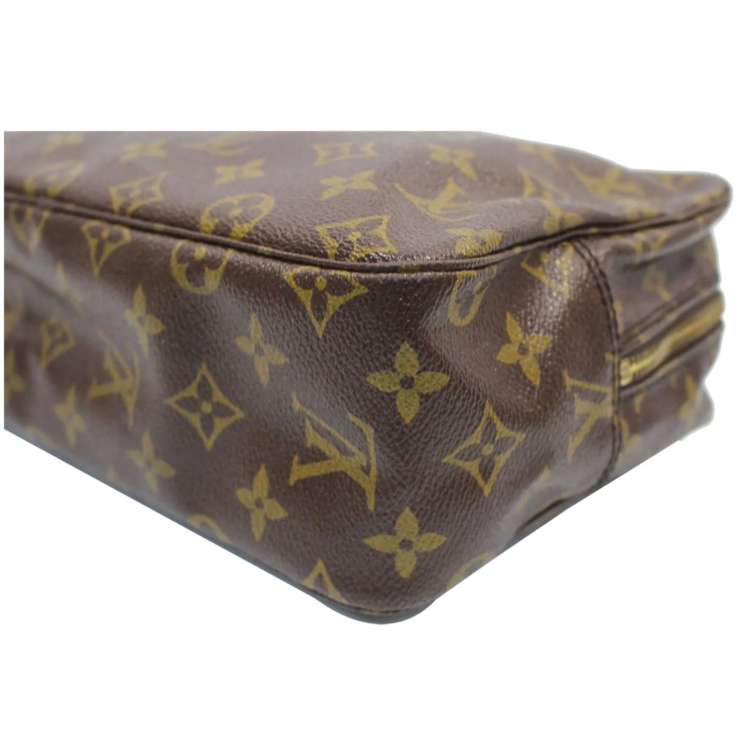 LOUIS VUITTON Trousse Toilette 28 Monogram Canvas Cosmetic Pouch Brown