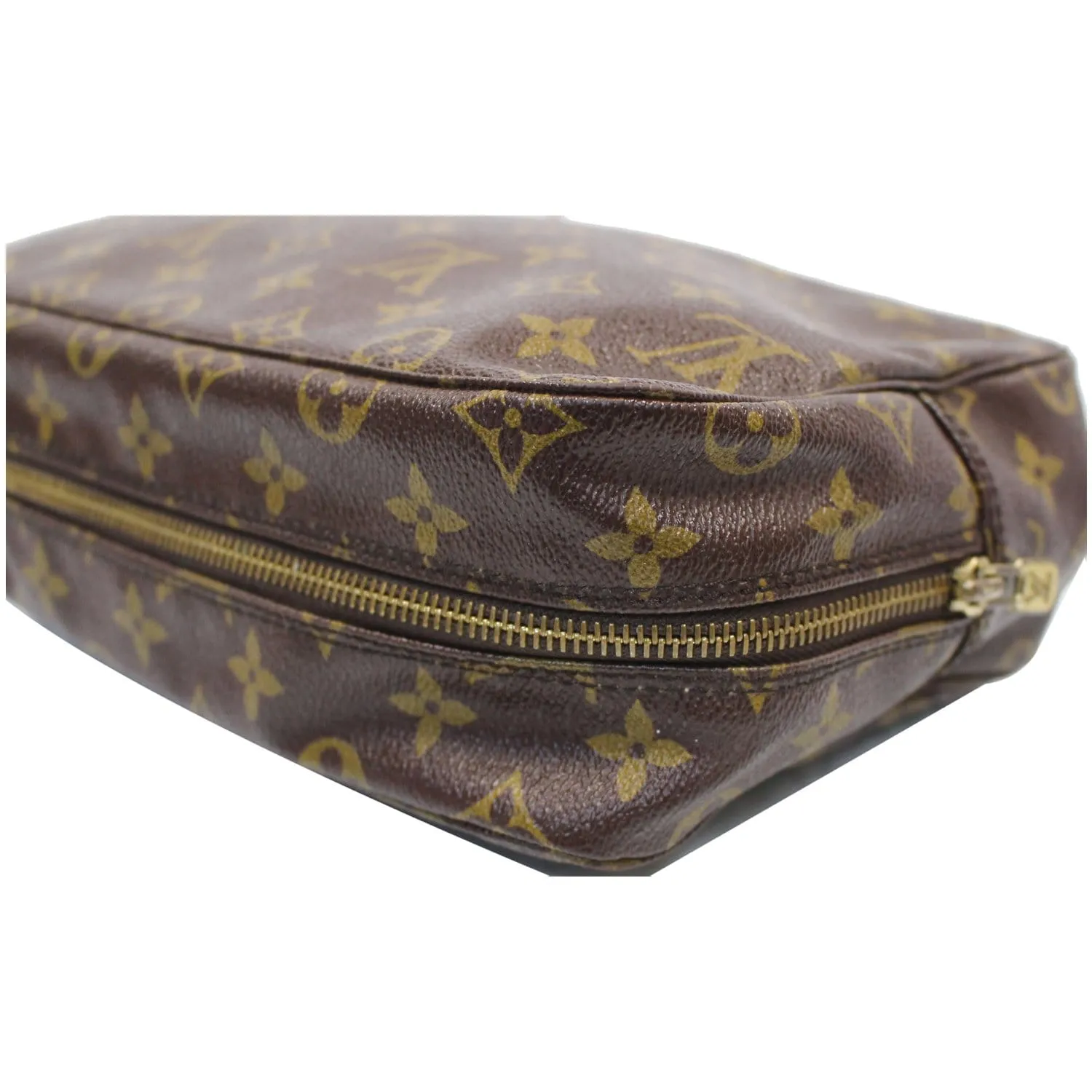LOUIS VUITTON Trousse Toilette 28 Monogram Canvas Cosmetic Pouch Brown