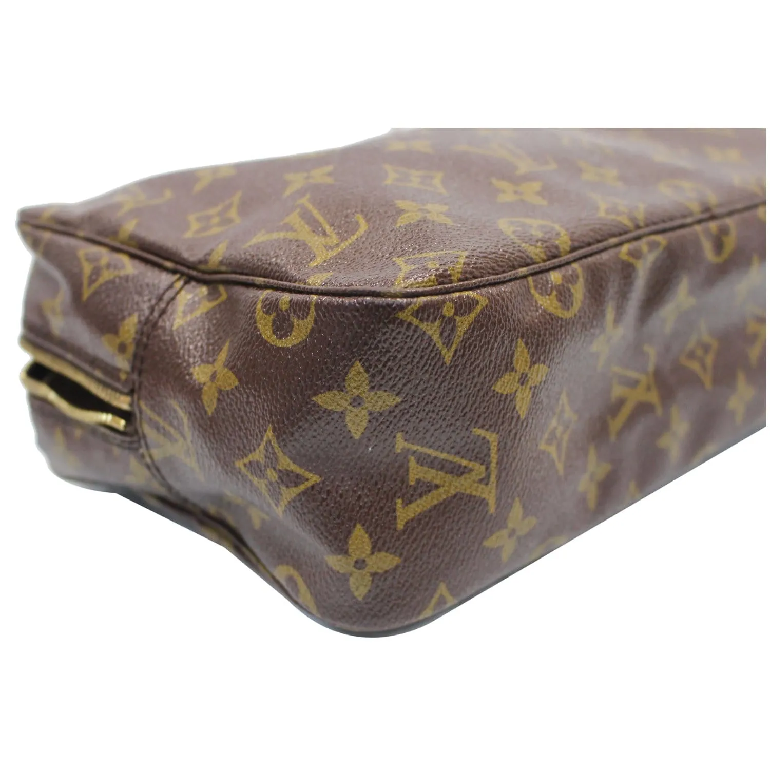 LOUIS VUITTON Trousse Toilette 28 Monogram Canvas Cosmetic Pouch Brown