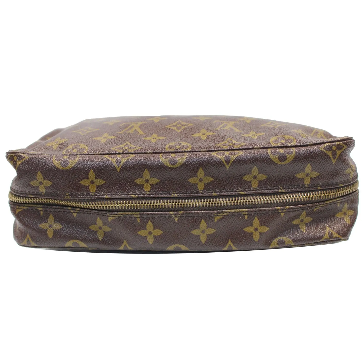LOUIS VUITTON Trousse Toilette 28 Monogram Canvas Cosmetic Pouch Brown