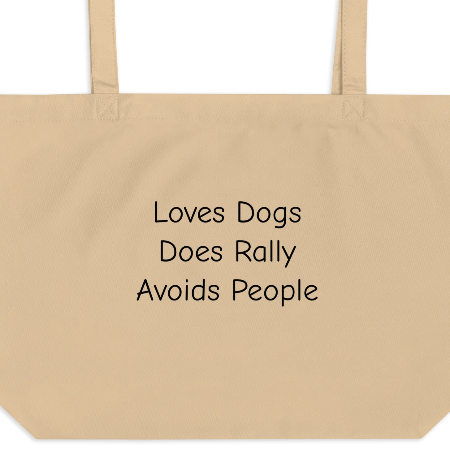 Loves Dogs, Does Rally X-Large Tote/ Shopping Bags