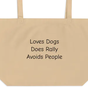 Loves Dogs, Does Rally X-Large Tote/ Shopping Bags