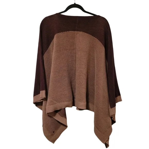 Lululemon It All Lines Up Poncho Garnet / Spanish Oak One Size Wrap Scarf Cape