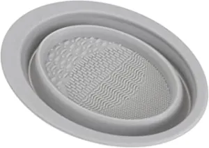 Lurrose Makeup Brush Cleaning Mat Folding Cosmetic Brush Cleaner Pad Makeup Brush Cleaning Bowl Cleaning Brush Scrubber Mat with Suction Cup