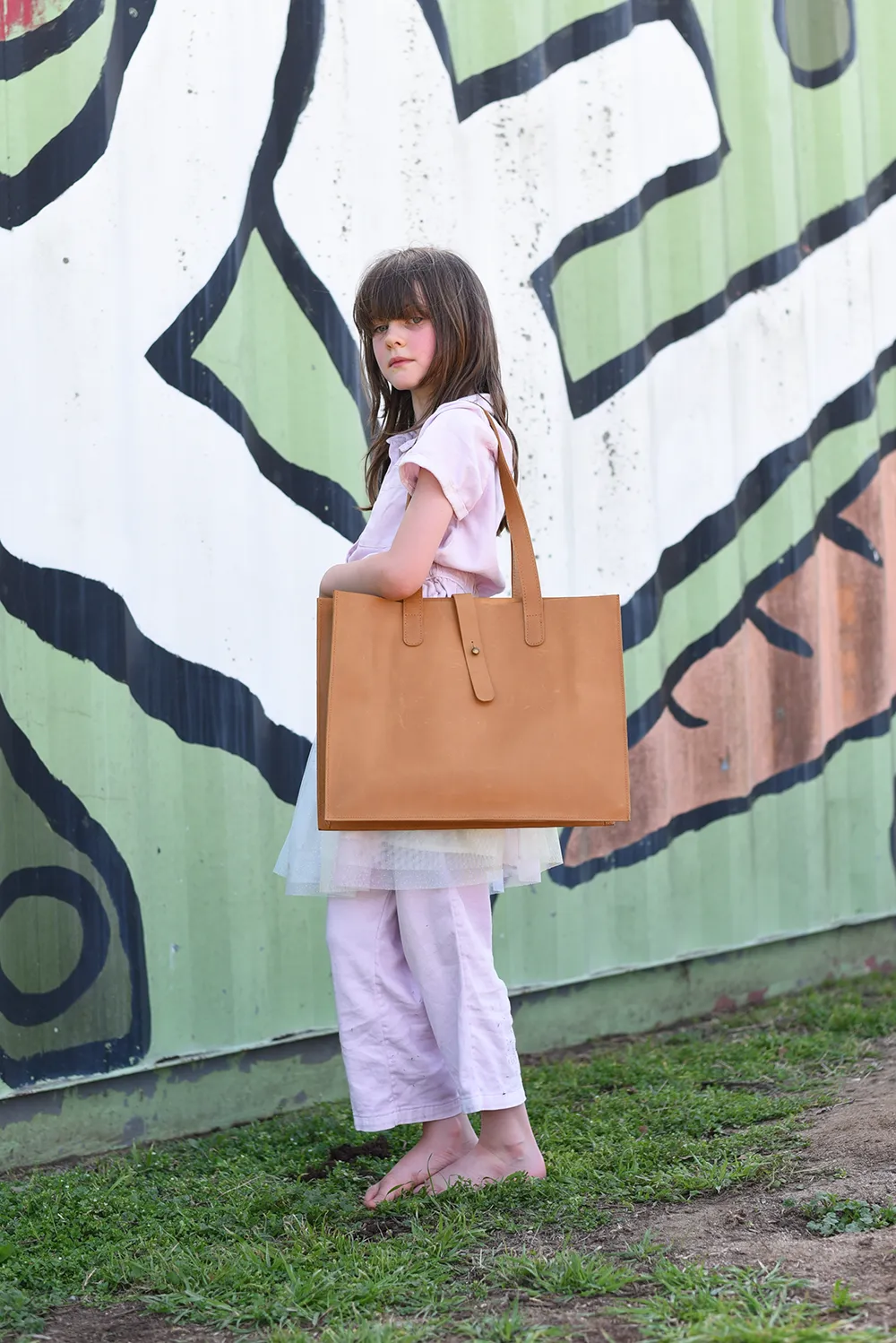 MADE TO ORDER - PEAS Large Leather Handbag