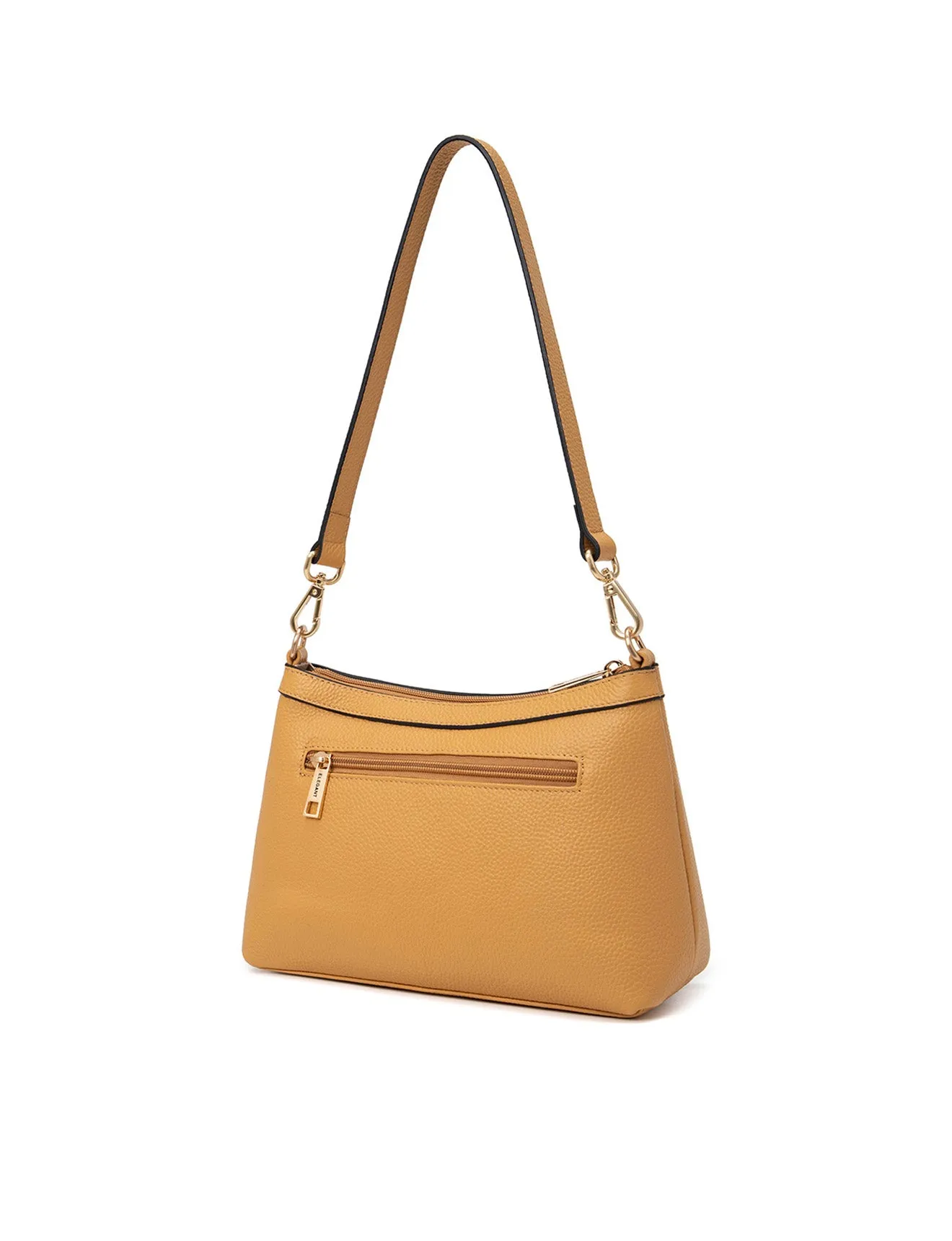 MARCIA LEATHER XBODY BAG- BLACK- E1-0830-DIJON-SALE
