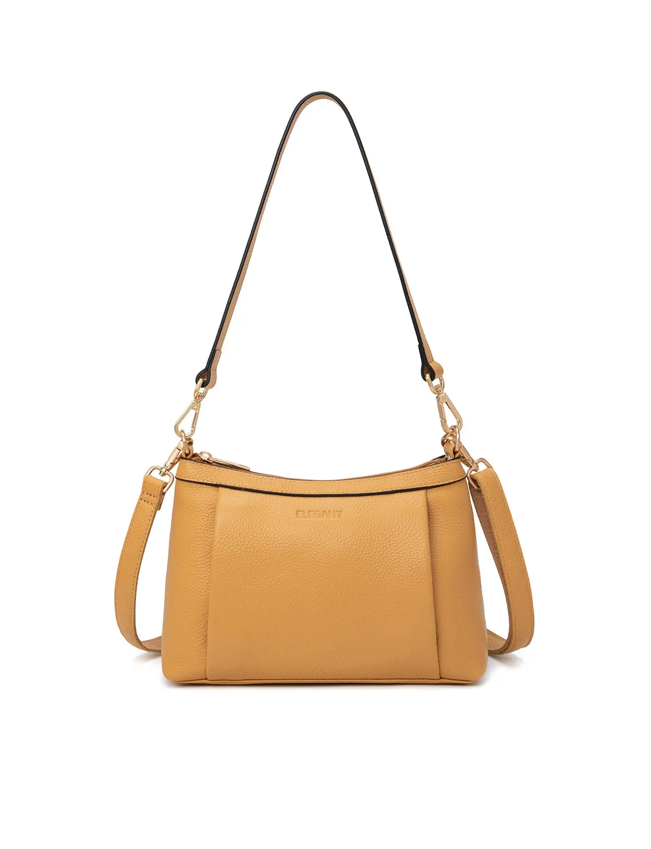 MARCIA LEATHER XBODY BAG- BLACK- E1-0830-DIJON-SALE