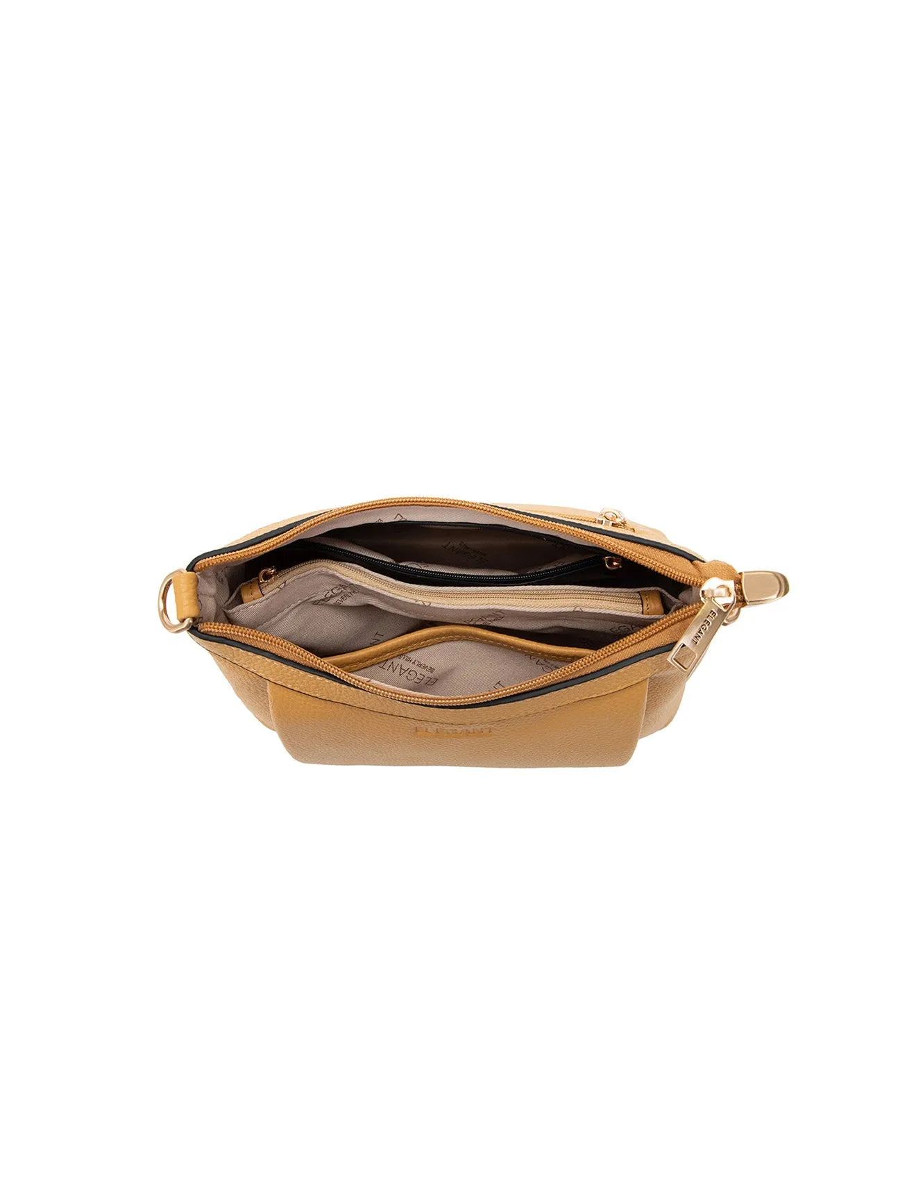 MARCIA LEATHER XBODY BAG- BLACK- E1-0830-DIJON-SALE