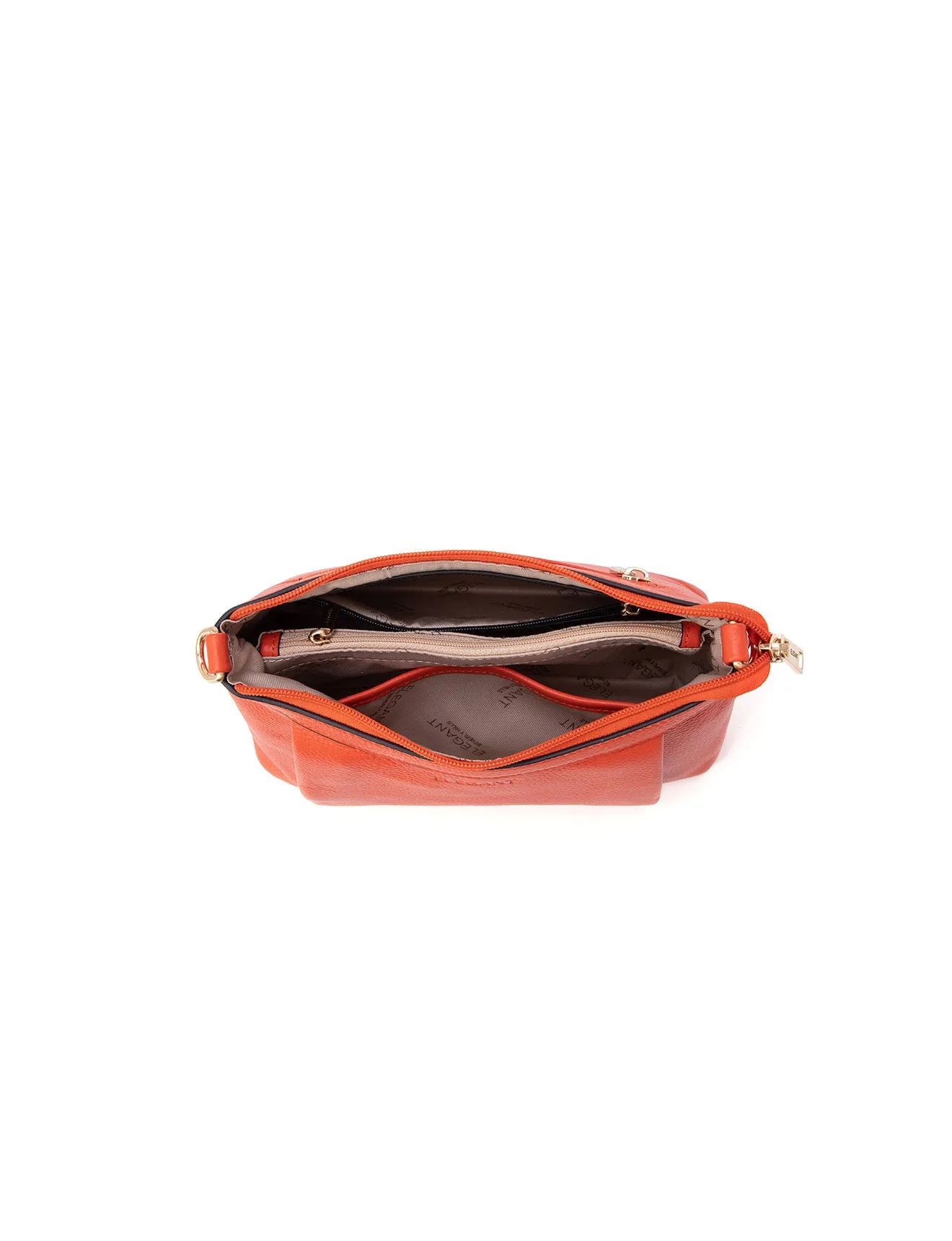MARCIA LEATHER XBODY BAG-E1-0830-TANGERINE