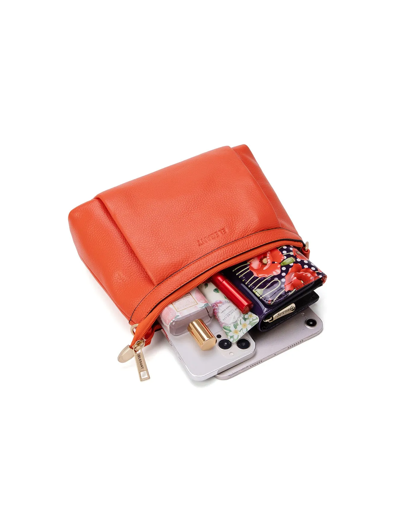 MARCIA LEATHER XBODY BAG-E1-0830-TANGERINE