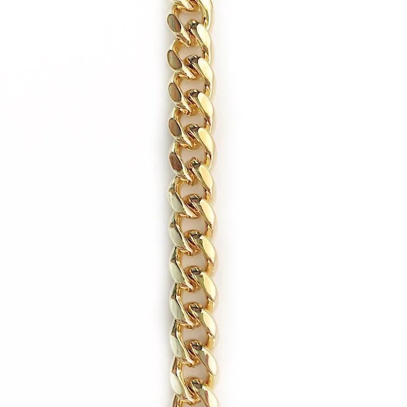 Medium Gold Curb (Cuban) Link Chain by the Inch (#716)