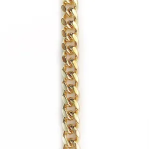 Medium Gold Curb (Cuban) Link Chain by the Inch (#716)