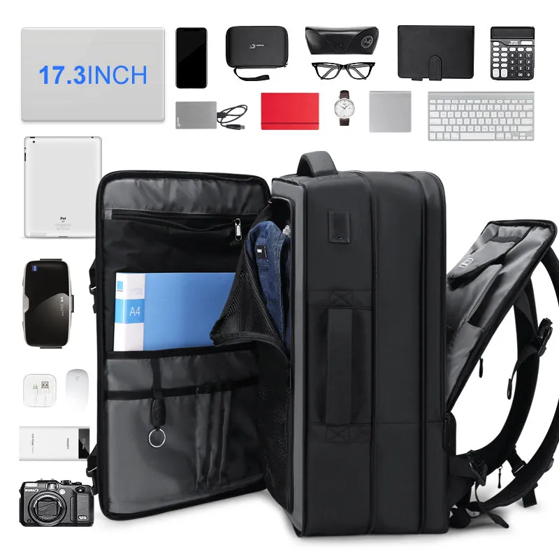 Men Backpack Waterproof 17 Inch Laptop Black