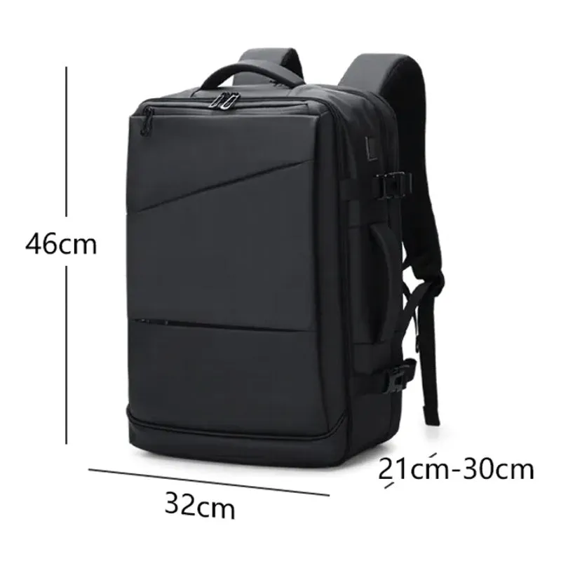 Men Backpack Waterproof 17 Inch Laptop Black