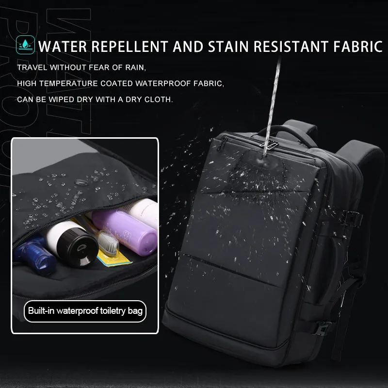 Men Backpack Waterproof 17 Inch Laptop Black