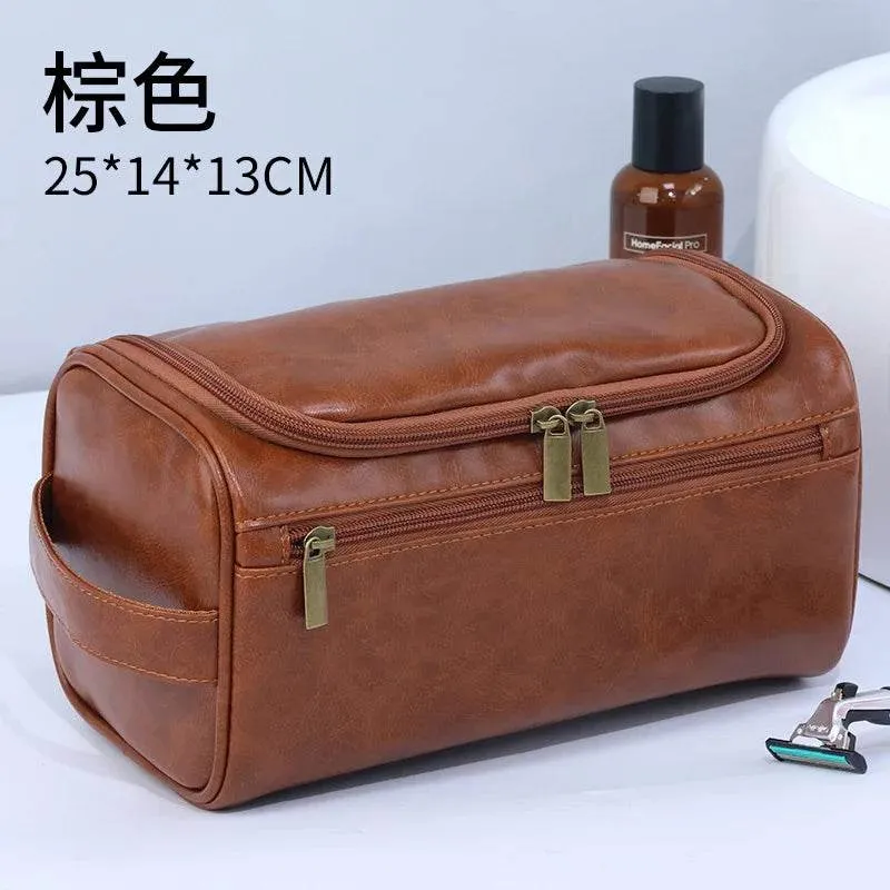 Men Vintage Luxury Toiletry Bag Travel Necessary Business Cosmetic Makeup Cases Male Hanging Storage Organizer Wash Bags