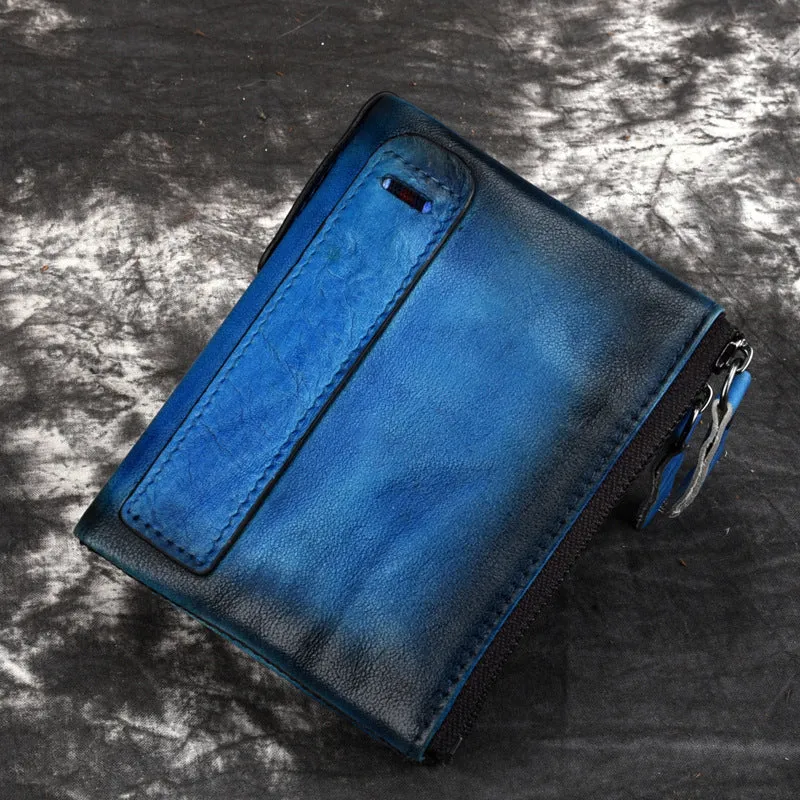 Men's large capacity double zipper wallet