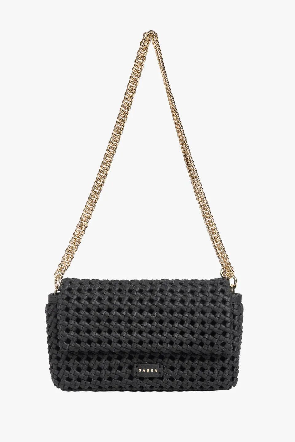 Milla Black Fine Braid Mini Shoulder Bag