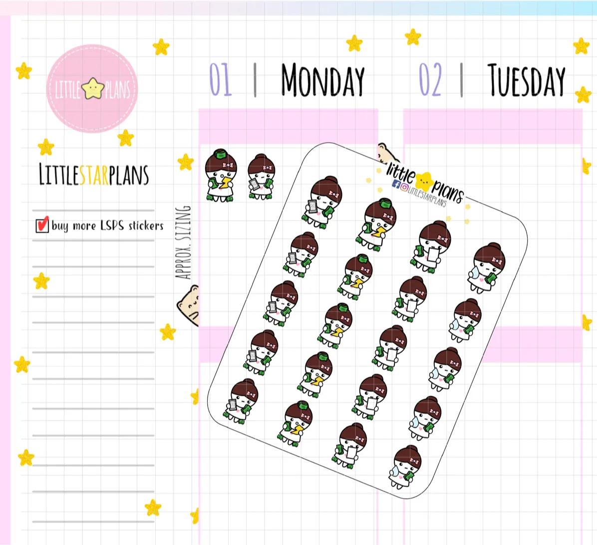 Mimi Adulting Bills: Electricity, Water, Tackle Debt, Cellphone Planner Stickers