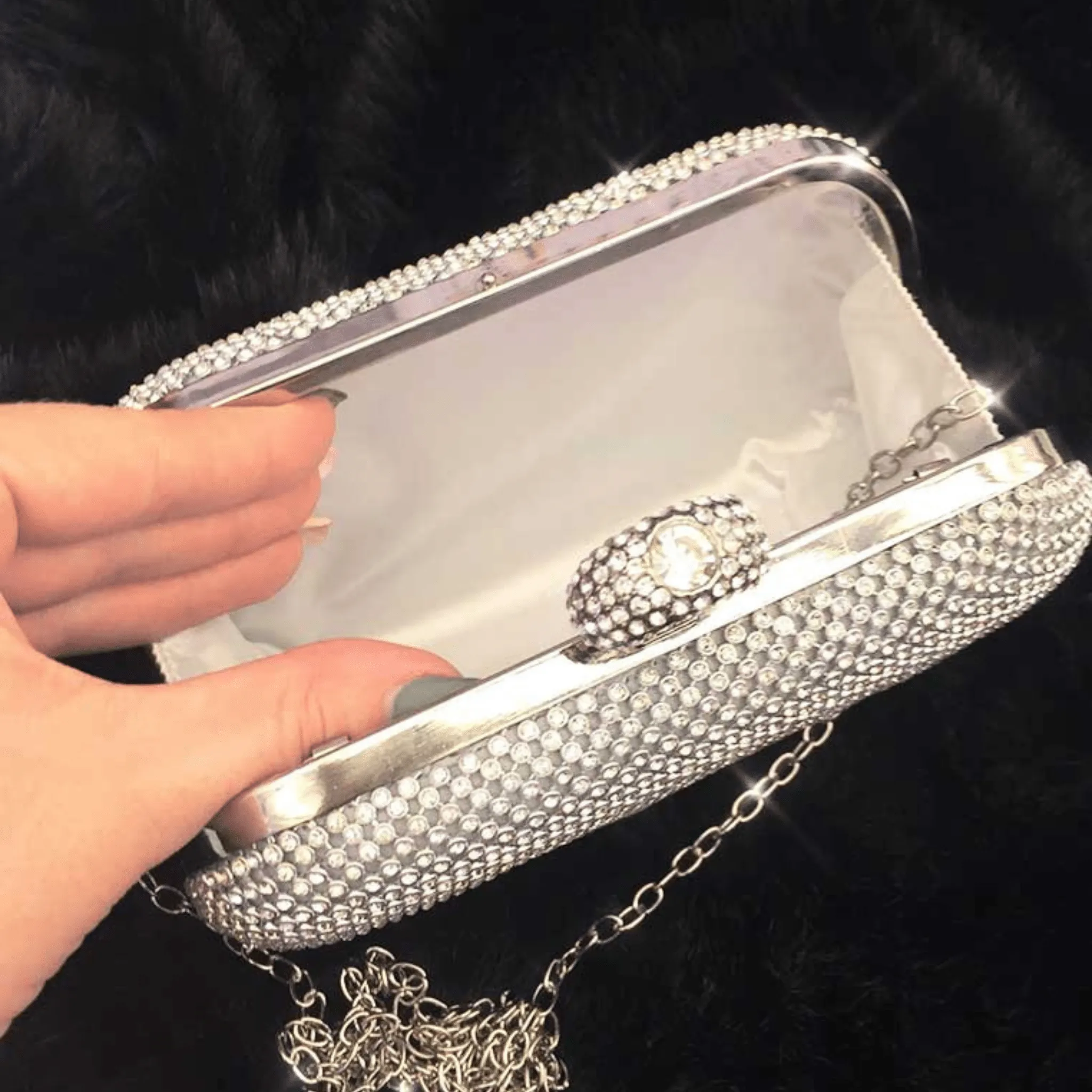 Mimi Silver Ring Clutch