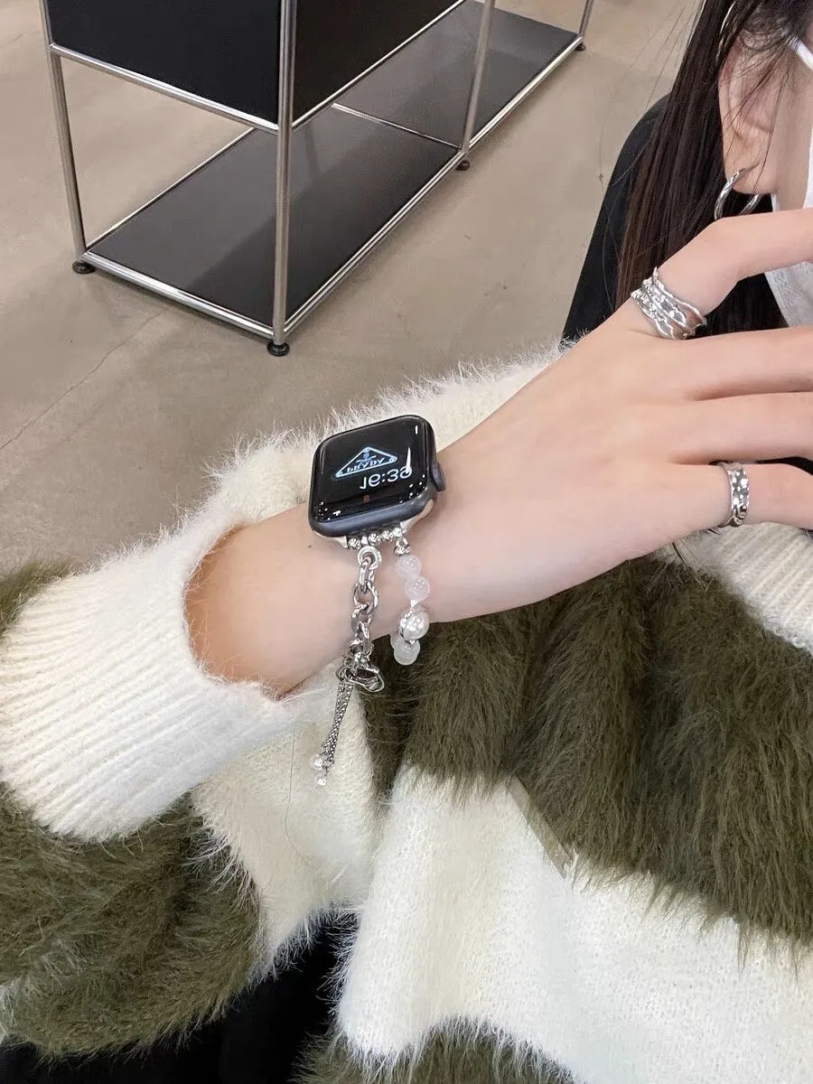 Minimalist Pearl Strap Apple Watch Band Series 1 2 3 4 5 6 7 8 9 Ultra Generation 38mm 40mm 41mm 42mm 44mm 45mm 49mm Chain Apple Watch Strap