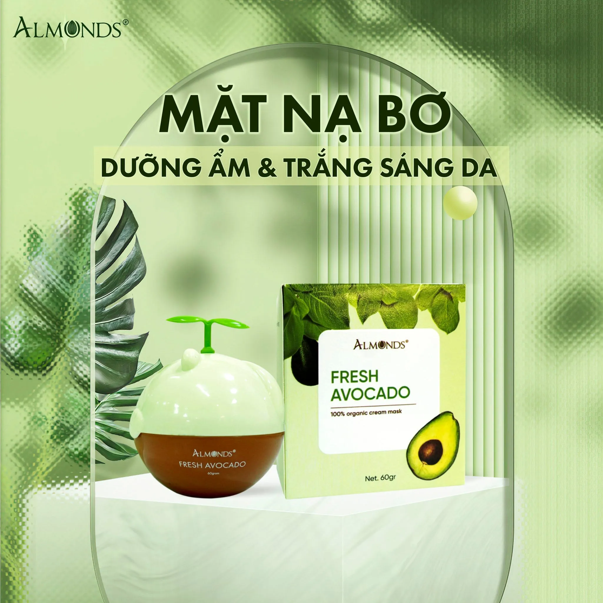 Mặt Nạ Bùn Khoáng Bơ Tươi Almonds Fresh Avocado 60g
