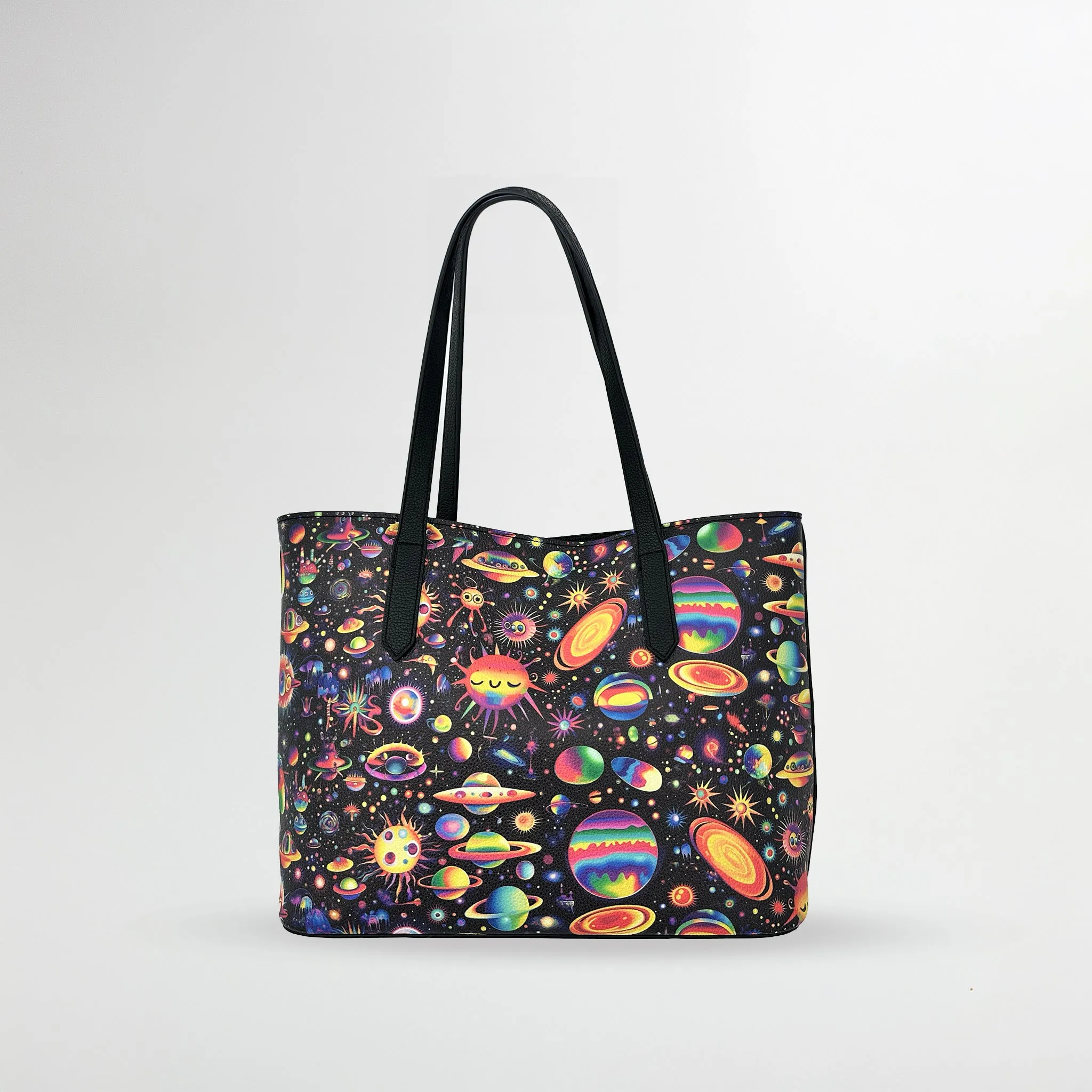 Nebula Nomads Leather Vegan Tote Bag