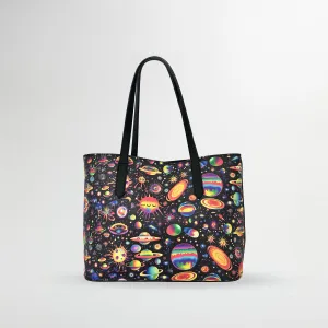 Nebula Nomads Leather Vegan Tote Bag