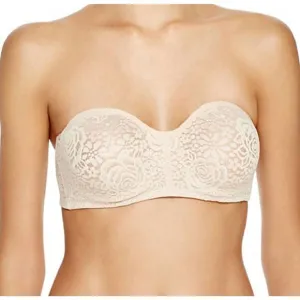 NEW WACOAL halo lace strapless bra in natural nude