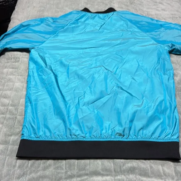 Nike Bomber Jacket, Teal, Black, Zippered Pockets, Polyester, Size M