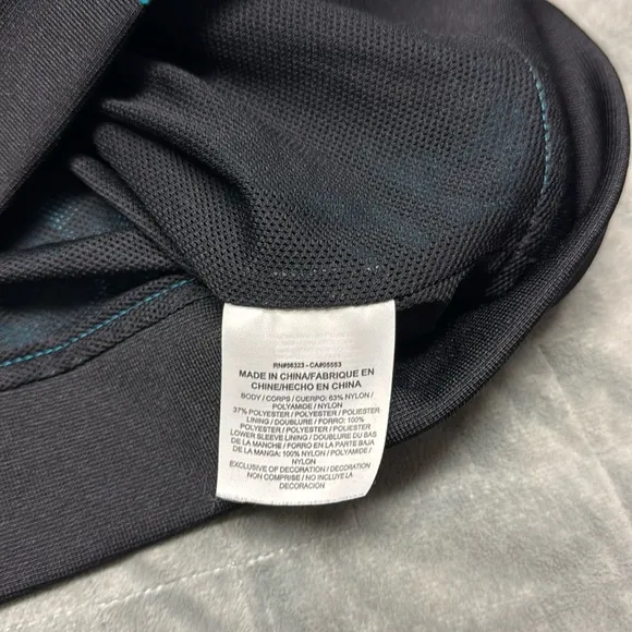 Nike Bomber Jacket, Teal, Black, Zippered Pockets, Polyester, Size M