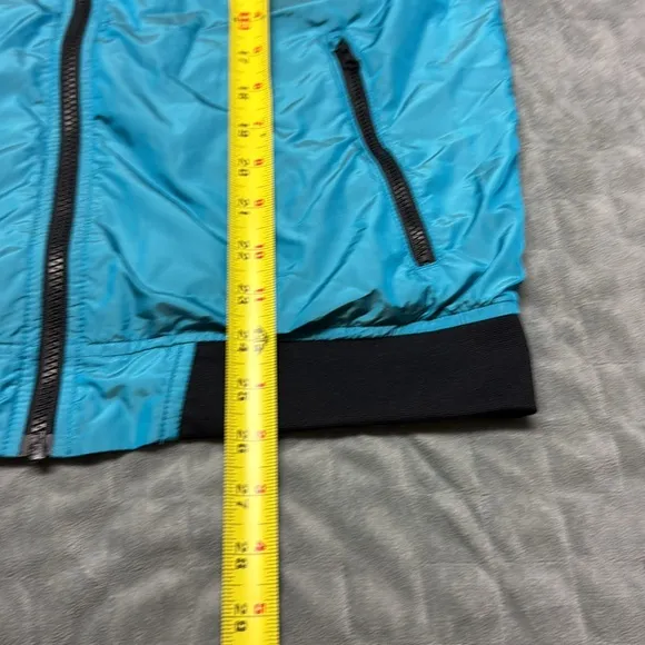 Nike Bomber Jacket, Teal, Black, Zippered Pockets, Polyester, Size M