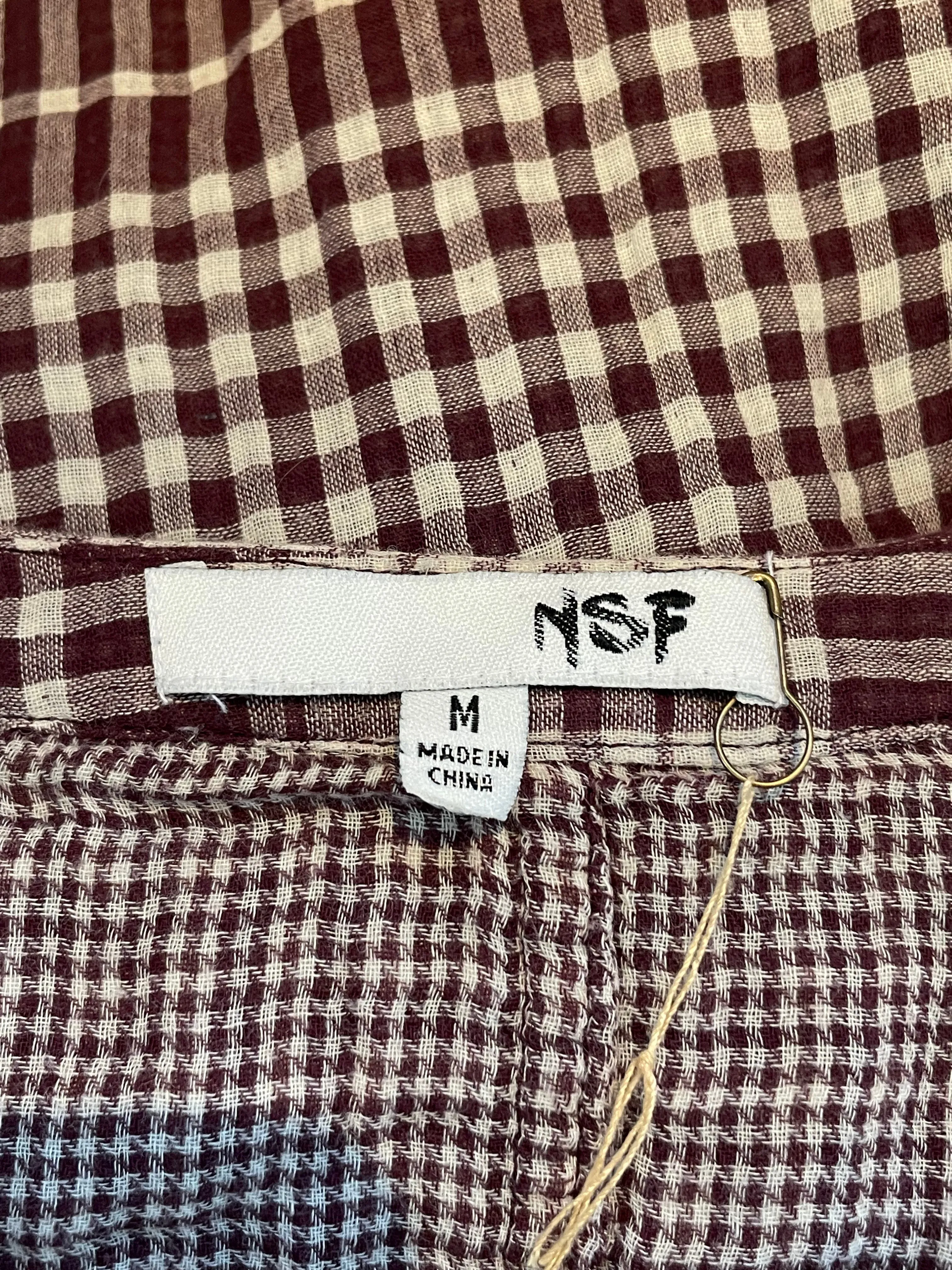NSF Brown Cotton Gingham Blouse