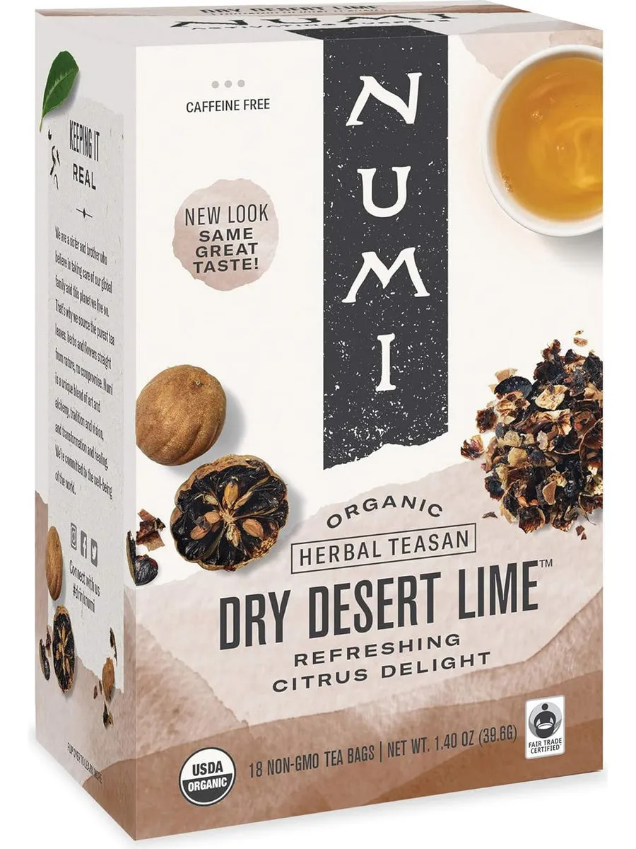 Numi, Dry Desert Lime, 18 Non-GMO Tea Bags