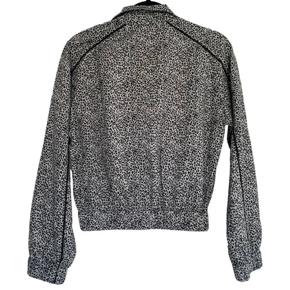 NWT Anthropology Allfenix Leopard Print Crop Athletic Jacket