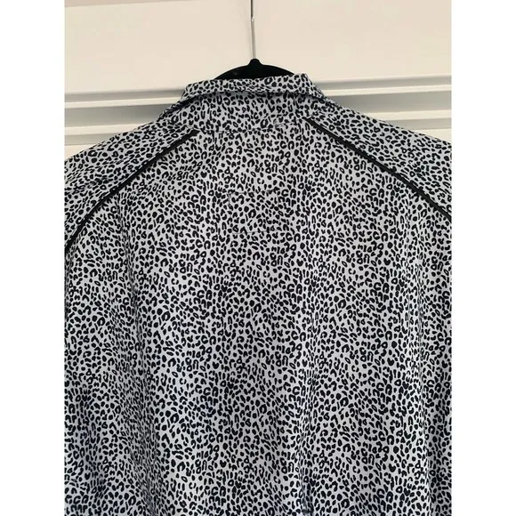 NWT Anthropology Allfenix Leopard Print Crop Athletic Jacket