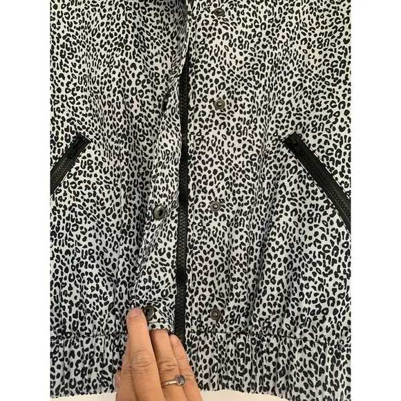 NWT Anthropology Allfenix Leopard Print Crop Athletic Jacket