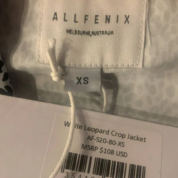 NWT Anthropology Allfenix Leopard Print Crop Athletic Jacket