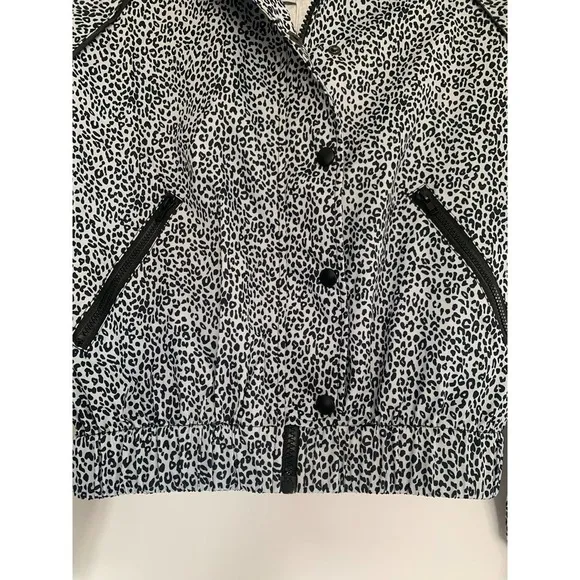 NWT Anthropology Allfenix Leopard Print Crop Athletic Jacket
