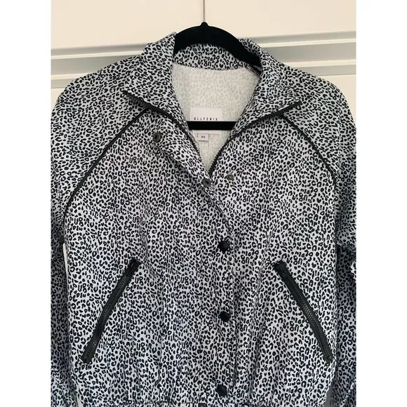 NWT Anthropology Allfenix Leopard Print Crop Athletic Jacket