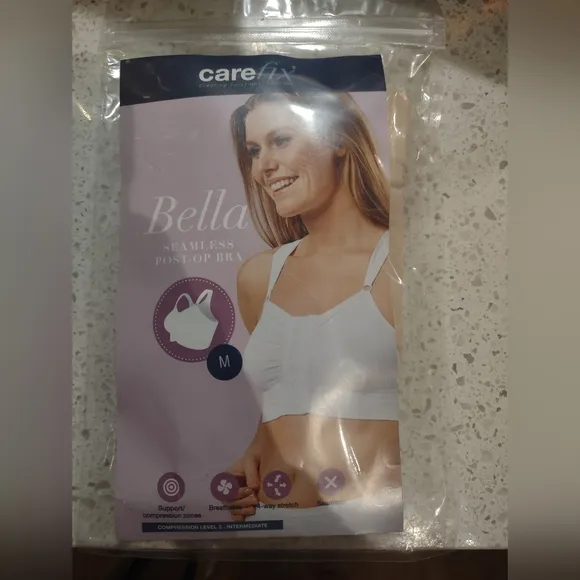 NWT Carefix Seamless Post Op Front Close Tan Bella Bra - Medium